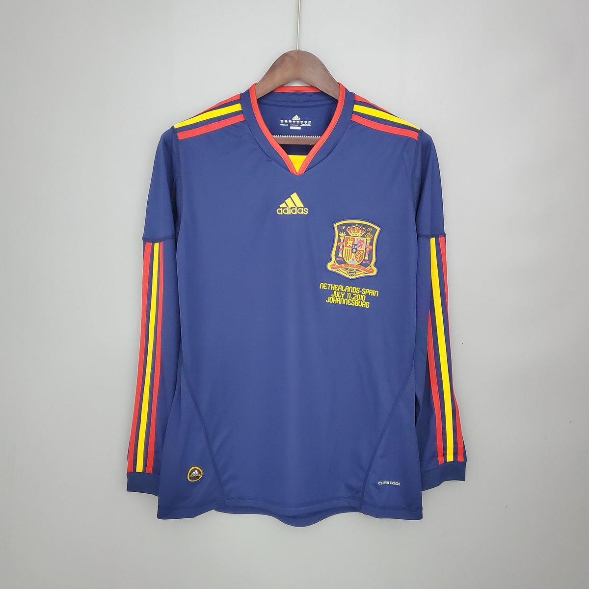 Camiseta España Mundial Local 2010 Hombre (Retro) Manga Larga - Versión Hincha