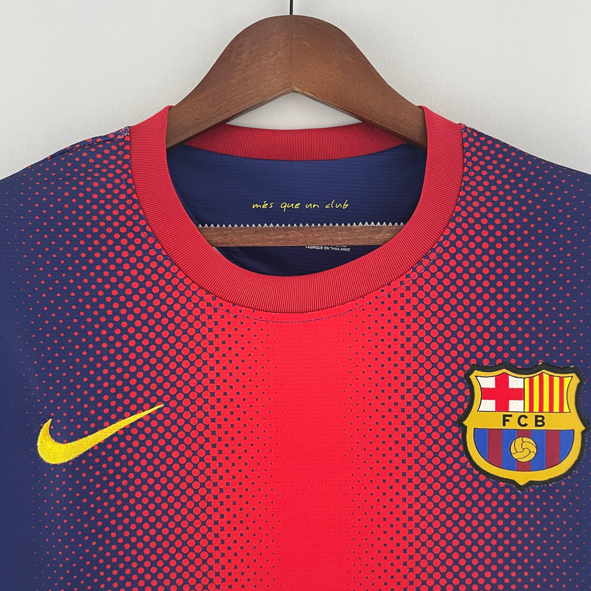 Camiseta Barcelona I 12/13 Hombre (Retro) Manga Larga - Versión Hincha