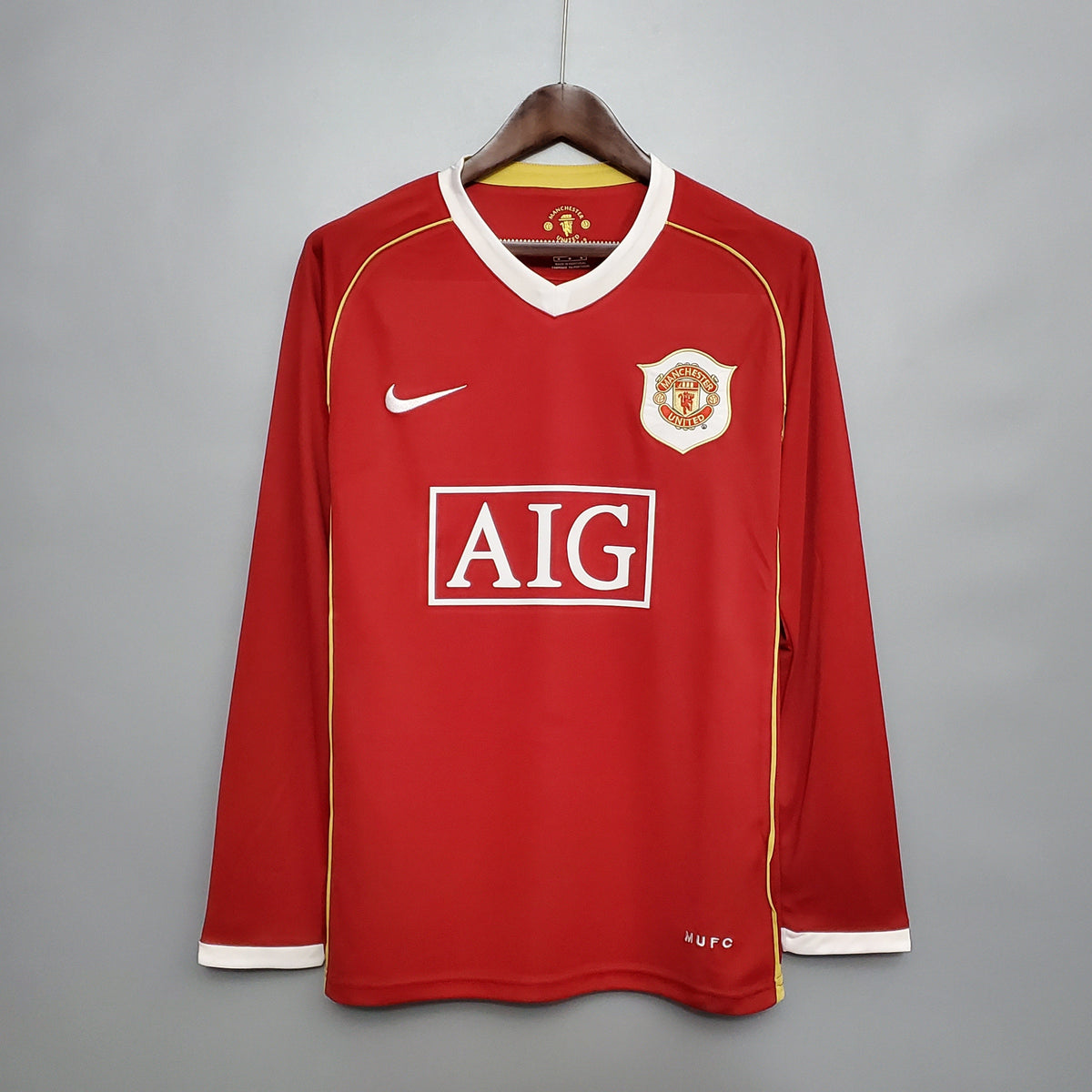 Camiseta Manchester United I 06/07 Hombre (Retro) Manga Larga - Versión Hincha