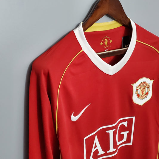 Camiseta Manchester United I 06/07 Hombre (Retro) Manga Larga - Versión Hincha