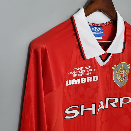 Camiseta Manchester United I 99/00 Hombre (Retro) Manga Larga - Versión Hincha
