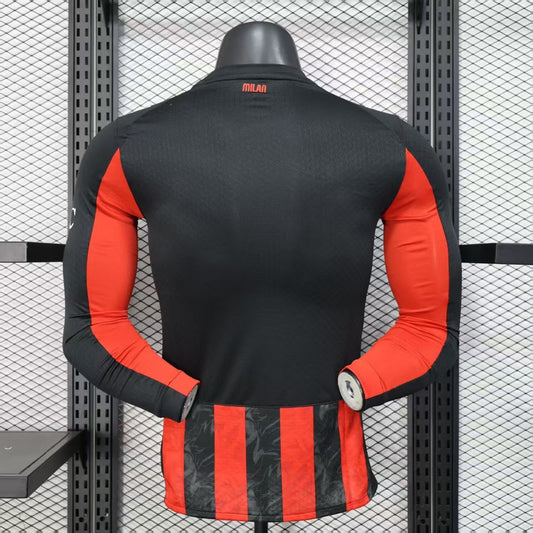 Camiseta Milan Local 2025/26 (Versión Jugador ) - Manga Larga Versión Jugador