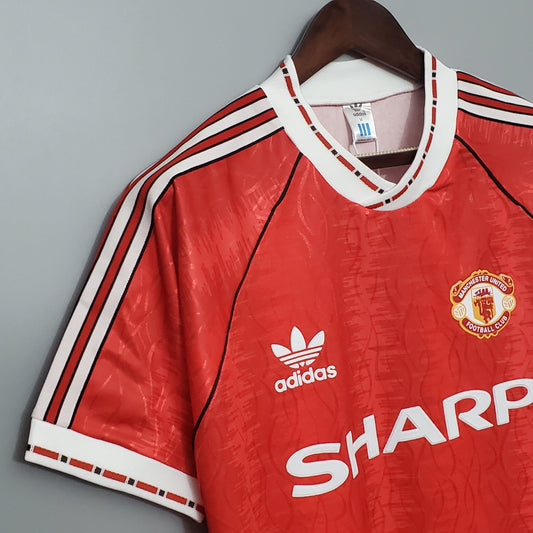 Camiseta Manchester United I 90/92 Hombre (Retro) - Versión Hincha