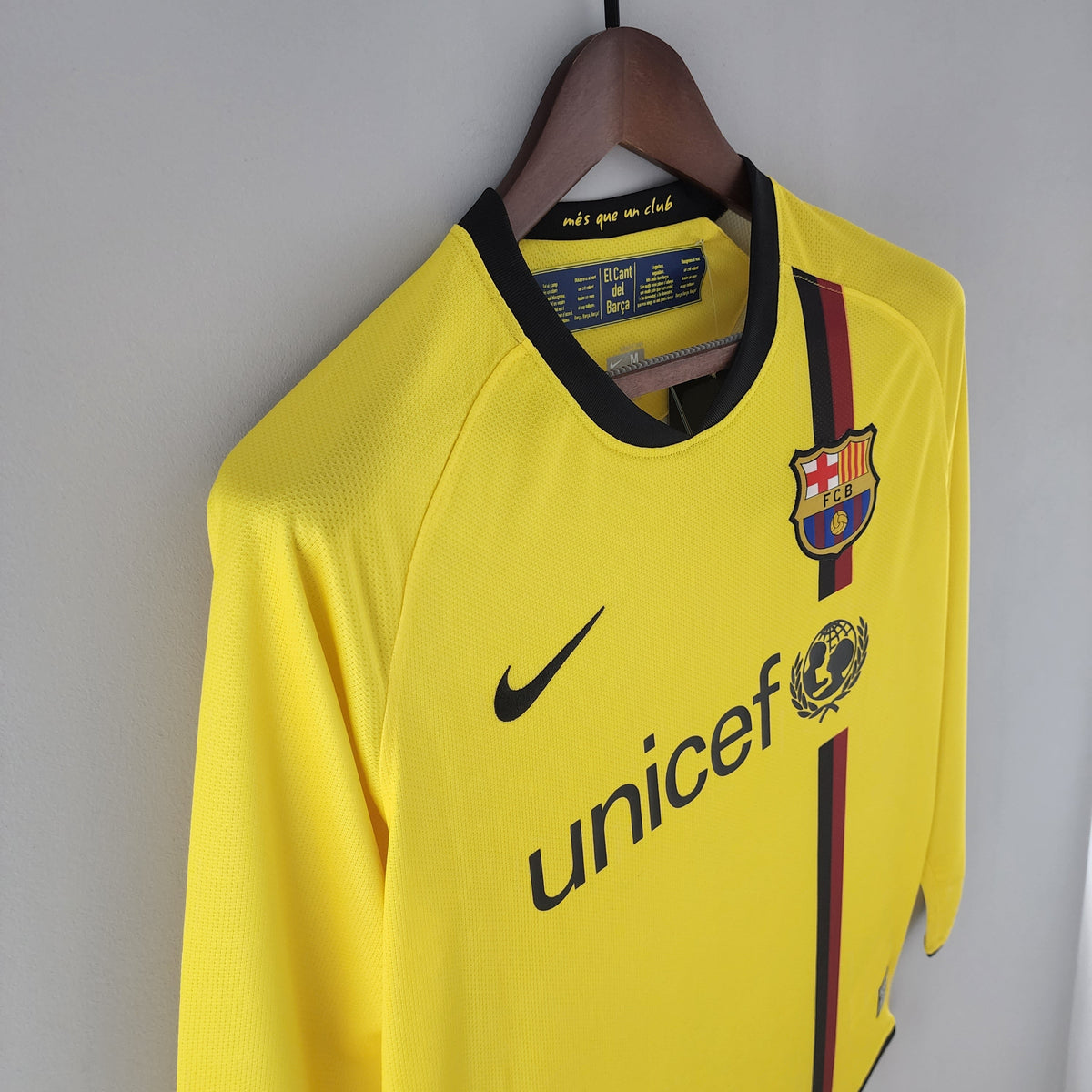 Camiseta Barcelona Ii 08/09 Hombre (Retro) Manga Larga - Versión Hincha