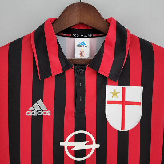 Camiseta Milan Xvi 99/00 Hombre (Retro) Manga Larga - Versión Hincha