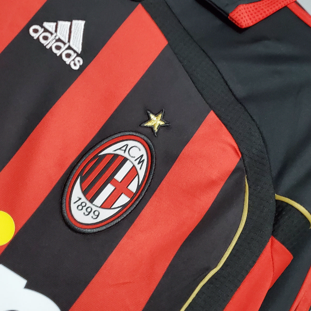 Camiseta Milan V 06/07 Hombre (Retro) Manga Larga - Versión Hincha