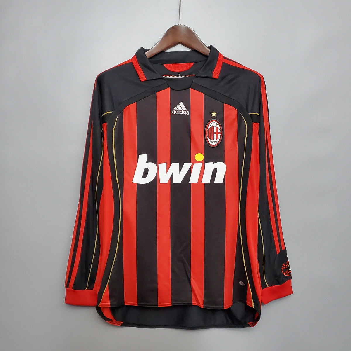 Camiseta Milan V 06/07 Hombre (Retro) Manga Larga - Versión Hincha