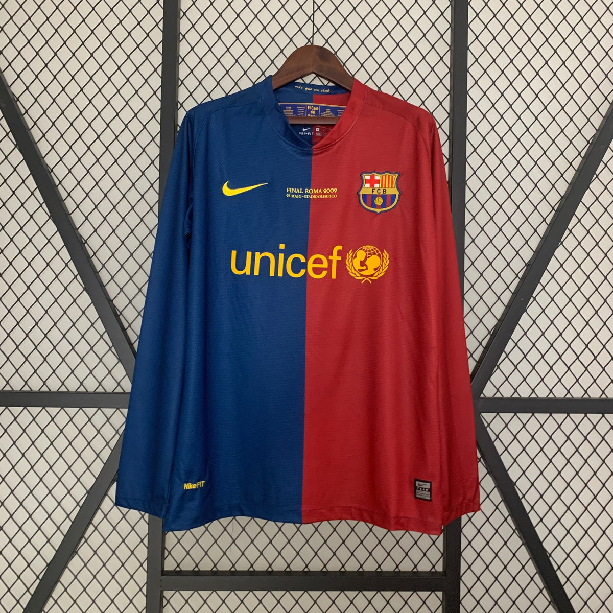Camiseta Barcelona I 08/09 Hombre (Retro) Manga Larga Especial Champhions - Versión Hincha