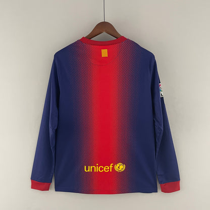 Camiseta Barcelona I 12/13 Hombre (Retro) Manga Larga - Versión Hincha