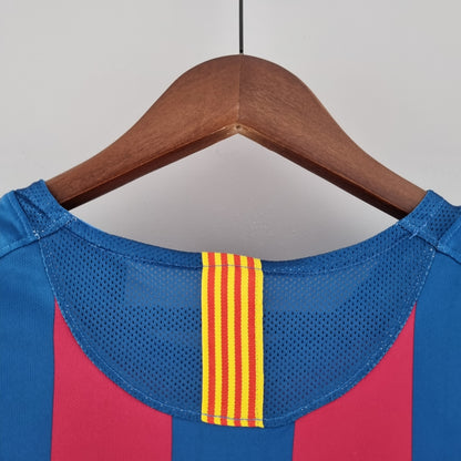 Camiseta Barcelona I 05/06 Hombre (Retro) Manga Larga - Versión Hincha