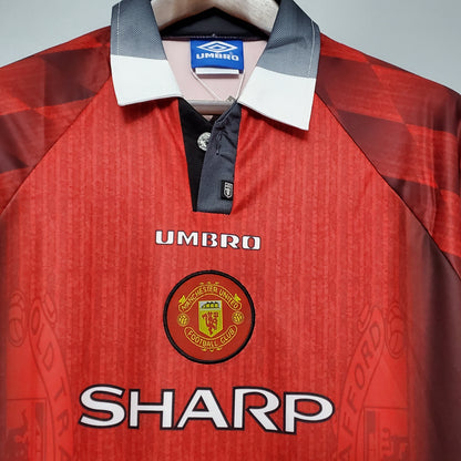 Camiseta Manchester United Local 1996 Hombre (Retro) - Versión Hincha
