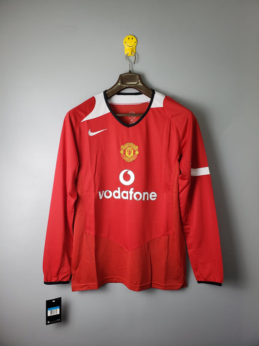 Camiseta Manchester United Local 2005 Hombre (Retro) Manga Larga - Versión Hincha