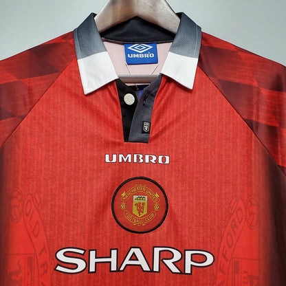 Camiseta Manchester United Local 1996 Hombre (Retro) Manga Larga - Versión Hincha