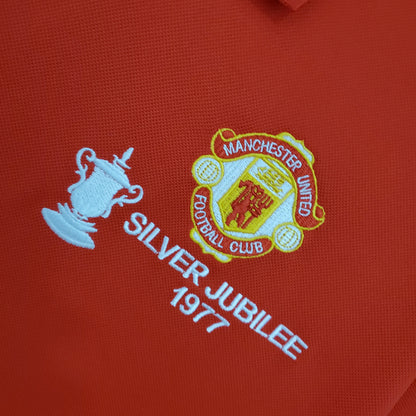 Camiseta Manchester United Local 1977 Hombre (Retro) - Versión Hincha
