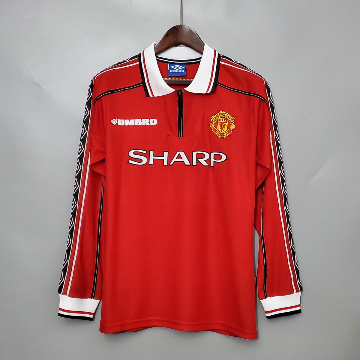 Camiseta Manchester United I 98/99 Hombre (Retro) Manga Larga - Versión Hincha