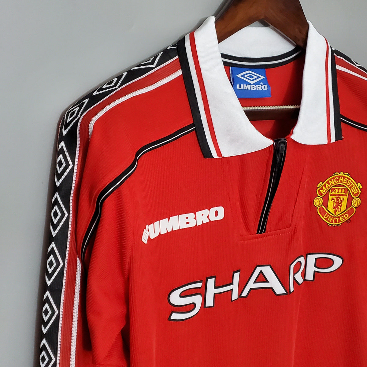 Camiseta Manchester United I 98/99 Hombre (Retro) Manga Larga - Versión Hincha