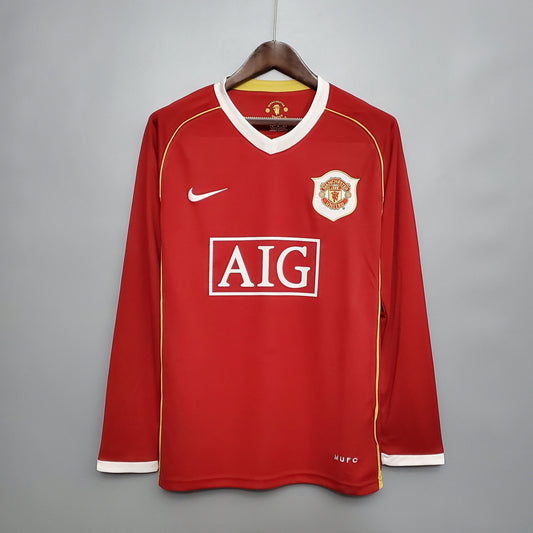 Camiseta Manchester United I 06/07 Hombre (Retro) Manga Larga - Versión Hincha