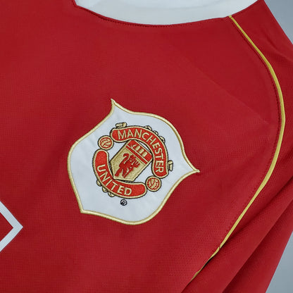 Camiseta Manchester United I 06/07 Hombre (Retro) Manga Larga - Versión Hincha