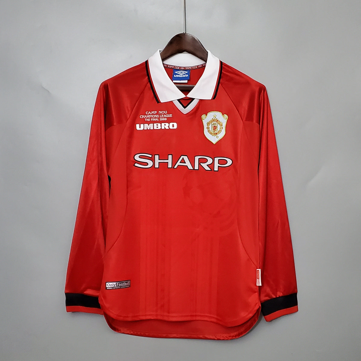 Camiseta Manchester United I 99/00 Hombre (Retro) Manga Larga - Versión Hincha