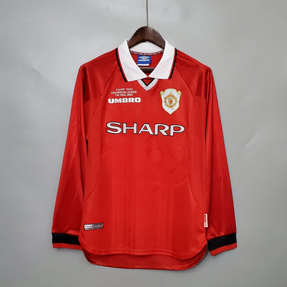Camiseta Manchester United I 99/00 Hombre (Retro) Manga Larga - Versión Hincha