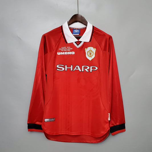 Camiseta Manchester United I 99/00 Hombre (Retro) Manga Larga - Versión Hincha