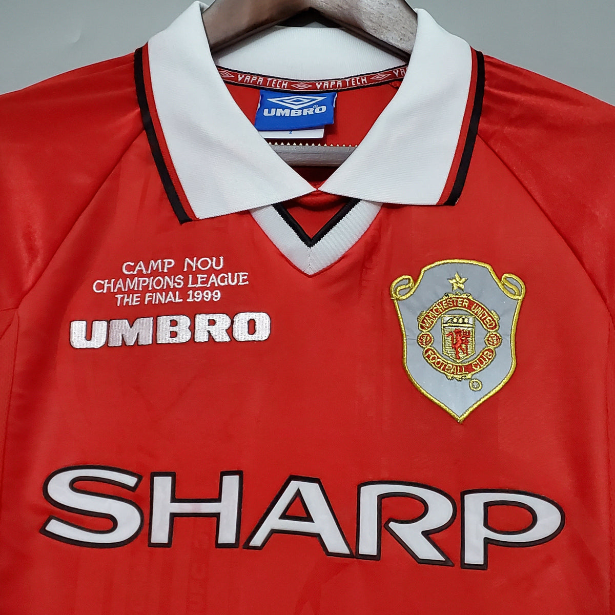Camiseta Manchester United I 99/00 Hombre (Retro) Manga Larga - Versión Hincha