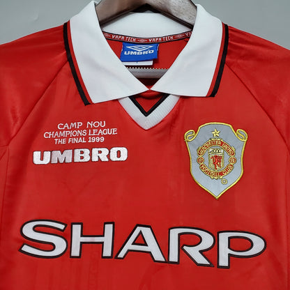 Camiseta Manchester United I 99/00 Hombre (Retro) Manga Larga - Versión Hincha