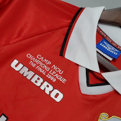 Camiseta Manchester United I 99/00 Hombre (Retro) Manga Larga - Versión Hincha