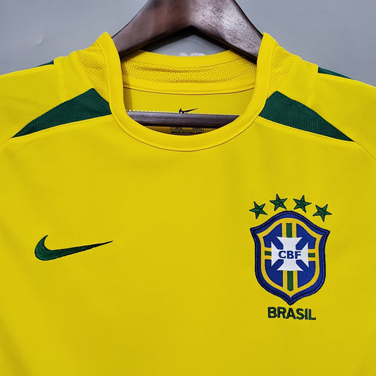 Camiseta Brasil Local 2002 Hombre (Retro) - Versión Hincha