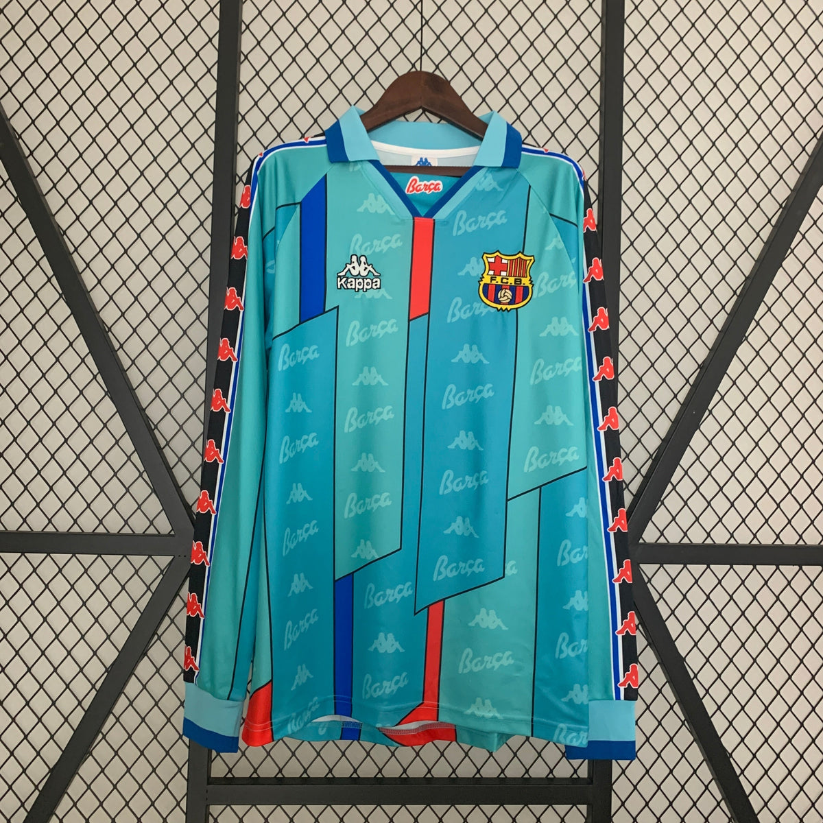 Camiseta Barcelona Ii 96/97 Hombre (Retro) Manga Larga - Versión Hincha