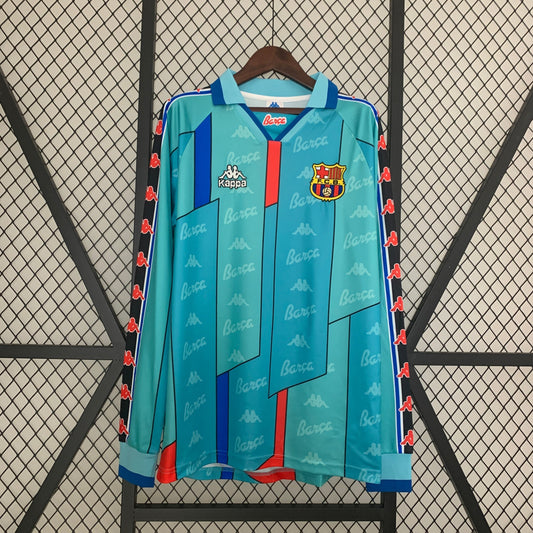 Camiseta Barcelona Ii 96/97 Hombre (Retro) Manga Larga - Versión Hincha