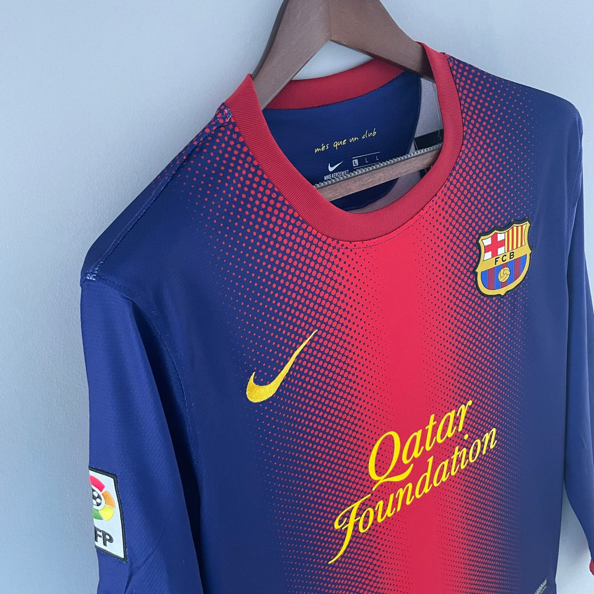 Camiseta Barcelona I 12/13 Hombre (Retro) Manga Larga - Versión Hincha