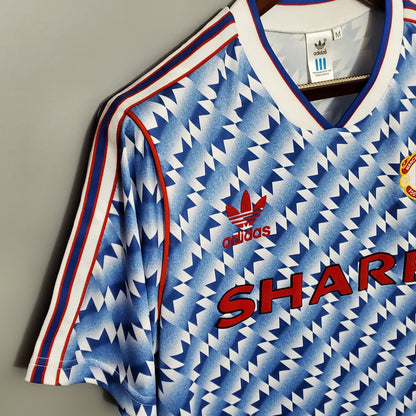 Camiseta Manchester United Ii 90/92 Hombre (Retro) - Versión Hincha