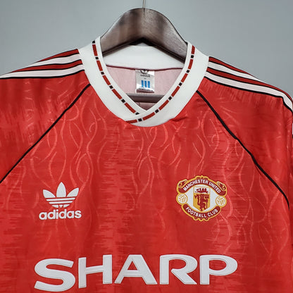 Camiseta Manchester United I 90/92 Hombre (Retro) - Versión Hincha