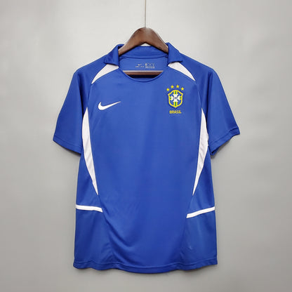 Camiseta Brasil Visitante 2002 Hombre (Retro) - Versión Hincha