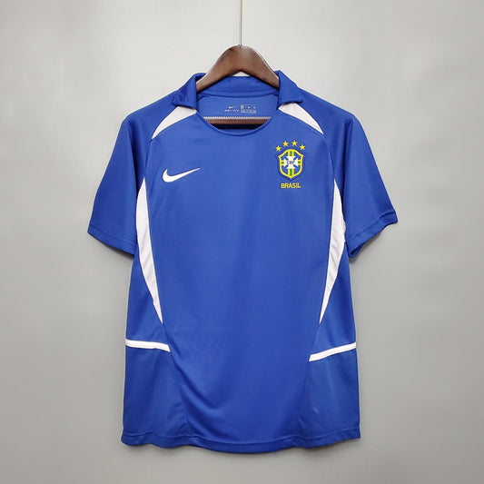 Camiseta Brasil Visitante 2002 Hombre (Retro) - Versión Hincha