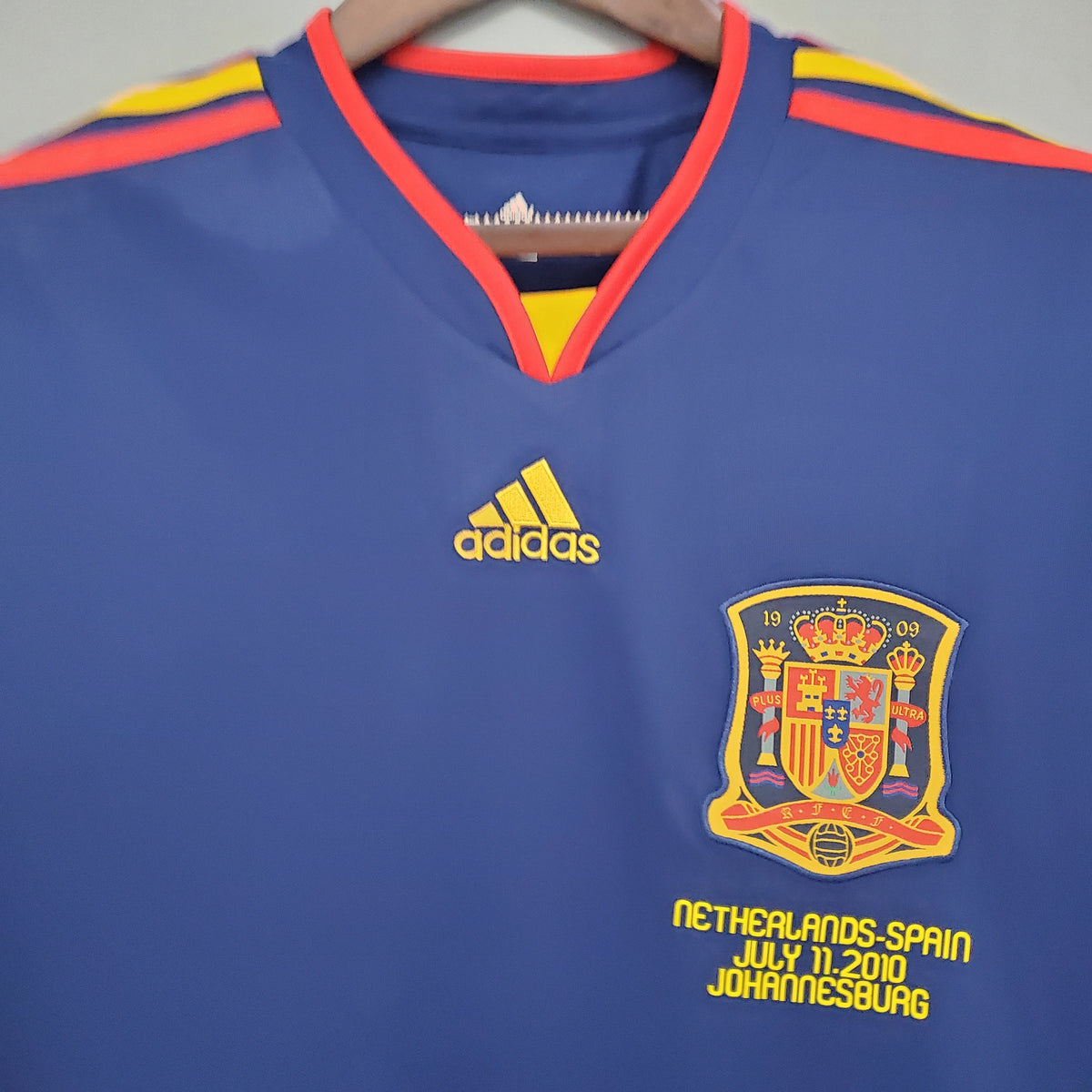 Camiseta España Mundial Local 2010 Hombre (Retro) Manga Larga - Versión Hincha