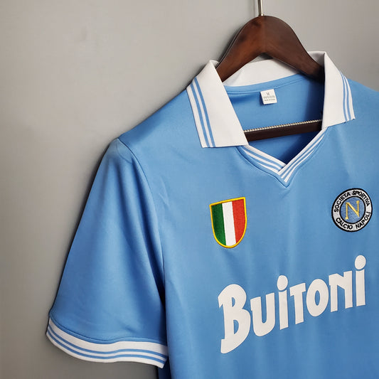Camiseta Napoli I 86/87 Hombre (Retro) - Versión Hincha