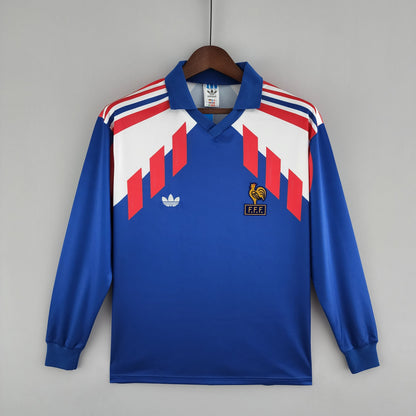 Camiseta Francia I 88/89 Hombre (Retro) Manga Larga - Versión Hincha