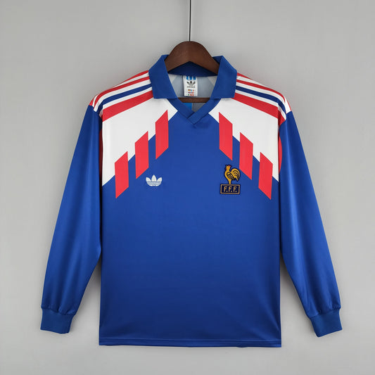 Camiseta Francia I 88/89 Hombre (Retro) Manga Larga - Versión Hincha