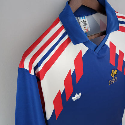 Camiseta Francia I 88/89 Hombre (Retro) Manga Larga - Versión Hincha