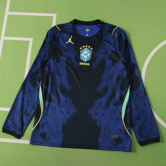 Camiseta Visitante Brasil Mundial 2026 - Manga Larga Versión Hincha