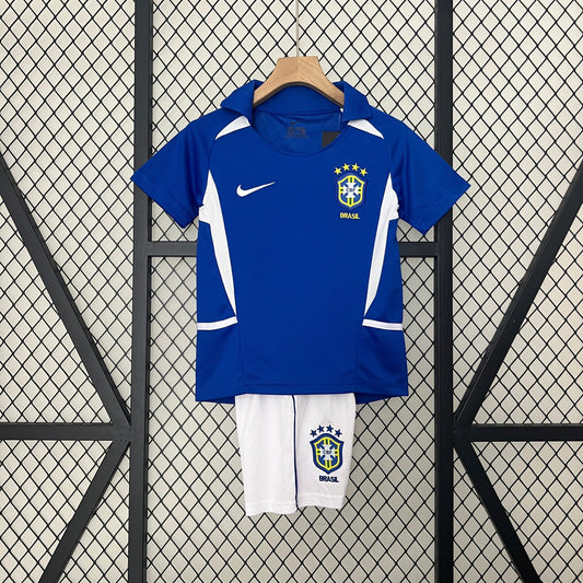 Conjunto Infantil Brasil Visitante 2002 Conjunto Infantil (Retro)