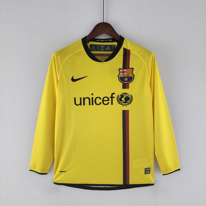 Camiseta Barcelona Ii 08/09 Hombre (Retro) Manga Larga - Versión Hincha