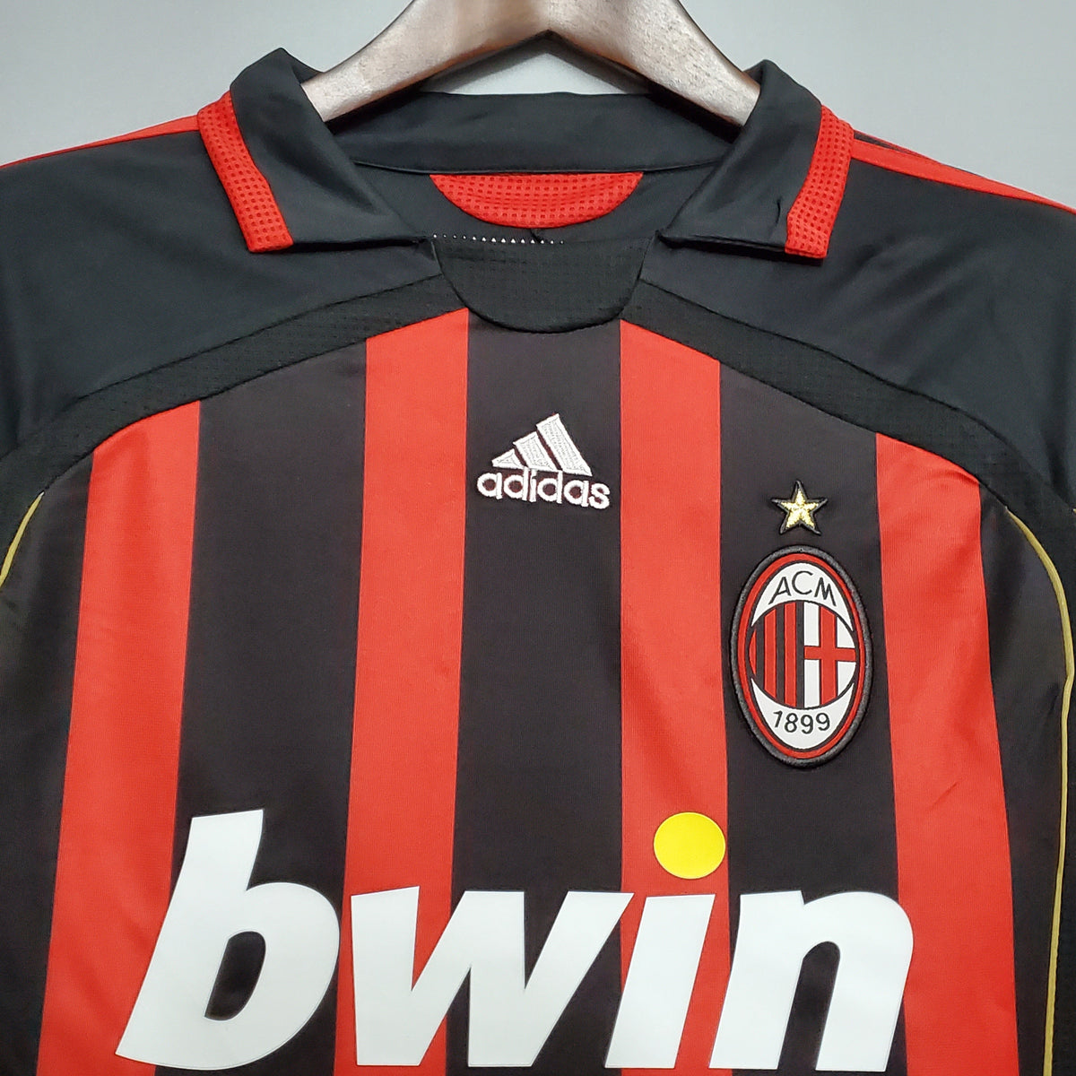 Camiseta Milan V 06/07 Hombre (Retro) Manga Larga - Versión Hincha