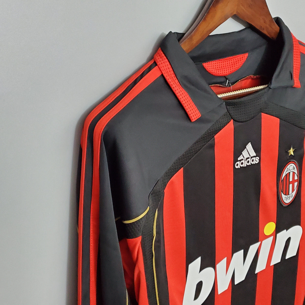 Camiseta Milan V 06/07 Hombre (Retro) Manga Larga - Versión Hincha
