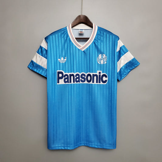 Camiseta Olympique Marseille Visitante 1990 Hombre (Retro) - Versión Hincha