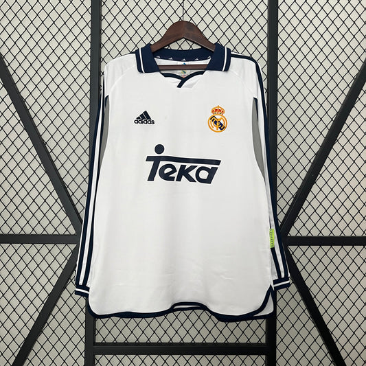 Camiseta Real Madrid I 00/01 Hombre (Retro) Manga Larga - Versión Hincha