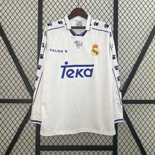 Camiseta Real Madrid I 94/96 Hombre (Retro) Manga Larga - Versión Hincha