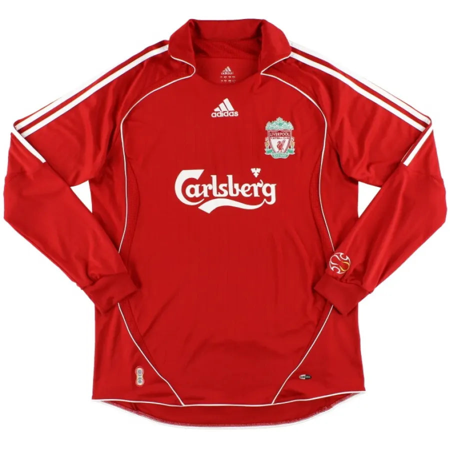 Camiseta Liverpool I 07/08 Hombre (Retro) Manga Larga - Versión Hincha